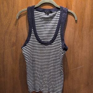 Banana Republic Navy and White Striped Tank Top